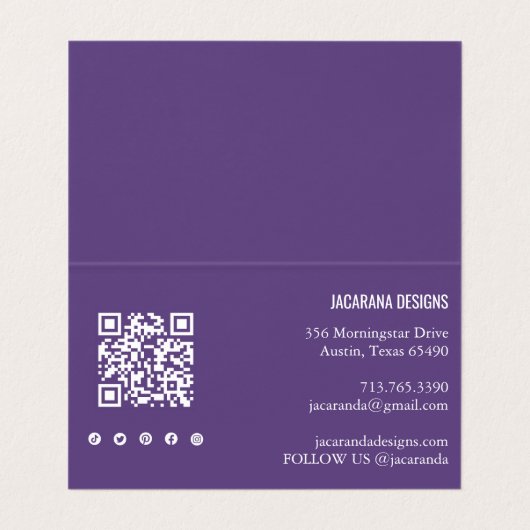 カラフルQRコードストライプソーシャルメディアありがとう 名刺 (内部フラット)