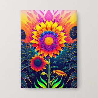 カラフルRadiant Sunflowersボタン 缶バッジ