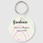 カラフルrainboho graduation add name year キーホルダー (裏面)