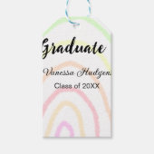 カラフルrainboho graduation add name year ギフトタグ (正面)