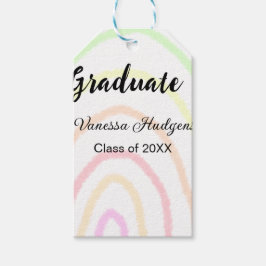 カラフルrainboho graduation add name year ギフトタグ