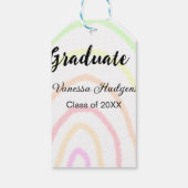 カラフルrainboho graduation add name year ギフトタグ (裏面)