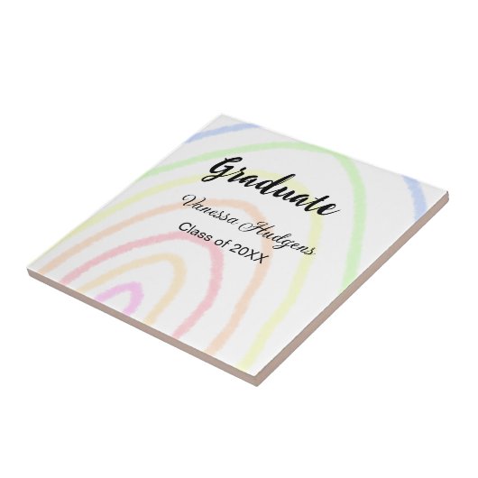 カラフルrainboho graduation add name year タイル (側面)