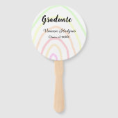 カラフルrainboho graduation add name year ハンドファン (裏面)