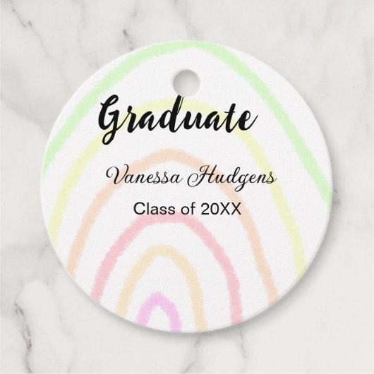 カラフルrainboho graduation add name year フェイバータグ (正面)