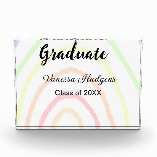 カラフルrainboho graduation add name year フォトブロック (正面)