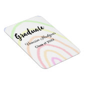 カラフルrainboho graduation add name year マグネット (右側)
