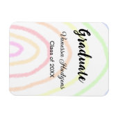 カラフルrainboho graduation add name year マグネット (横)