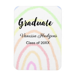 カラフルrainboho graduation add name year マグネット