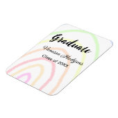 カラフルrainboho graduation add name year マグネット (左側)