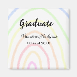 カラフルrainboho graduation add name year マグネット