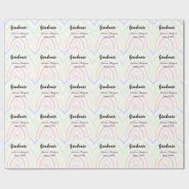 カラフルrainboho graduation add name year ラッピングペーパー