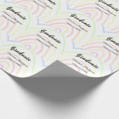 カラフルrainboho graduation add name year ラッピングペーパー (角)