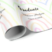 カラフルrainboho graduation add name year ラッピングペーパー (ロールコーナー)