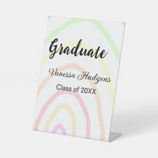 カラフルrainboho graduation add name year 台座サイン (正面)