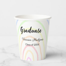 カラフルrainboho graduation add name year 紙コップ