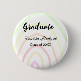 カラフルrainboho graduation add name year 缶バッジ