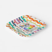 カラフルRainbow and Unicorn 1st誕生日パーティー ペーパープレート (傾斜あり)