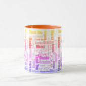 カラフルRainbow Multilingual Thank You Word Cloud マグカップ (中央)