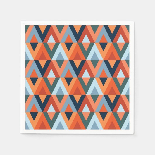 カラフルrhobusおよびtrianglesパターン スタンダードカクテルナプキン (正面)