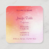 カラフルScript Monogram モダン Data スクエア名刺 (裏面)