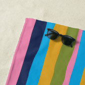 カラフルSerrateストライプ色彩の鮮やか Bohoパターン ビーチタオル (インサイチュ)