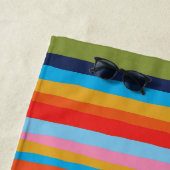 カラフルSerrateストライプ色彩の鮮やか Bohoパターン ビーチタオル (インサイチュ)