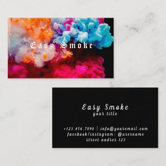 カラフルSmokes Vape Shop名刺 名刺 (正面/裏面)