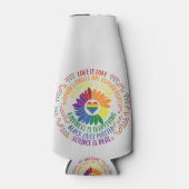 カラフルSocial Justiceフラワーワード ボトルクーラー (正面)
