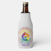 カラフルSocial Justiceフラワーワード ボトルクーラー (ボトル正面)