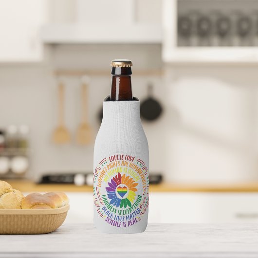 カラフルSocial Justiceフラワーワード ボトルクーラー