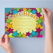 カラフルStars & Shapes Kid's Certificate Award チラシ (手)