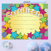 カラフルStars & Shapes Kid's Certificate Award チラシ (シングル)