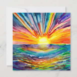 カラフルSun Rays over the Water Reflection AI Art