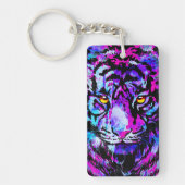 カラフルTiger Keychain – 野生生物大きな猫 キーホルダー (正面)
