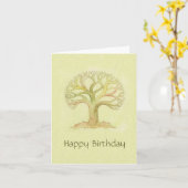 カラフルTree of Life誕生日カード カード (黄色い花)