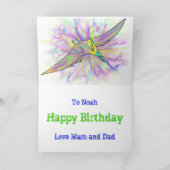 カラフルTriceratops恐竜アートノア追加の名前 シーズンカード (内部)