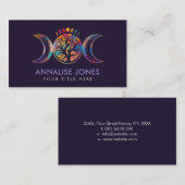 カラフルTriple Moon - Tree of Life Business Card 名刺 (正面/裏面)