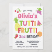 カラフルTutti誕生日パーティー、任意の年齢 招待状 (正面)