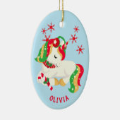カラフルUnicorn Kidsクリスマス セラミックオーナメント (右)