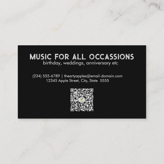 カラフルWAVEミニナルブラックDJパーティープレーン 名刺 (裏面)