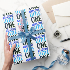 カラフルWelcome Little One」赤ちゃんシャワー ラッピングペーパー