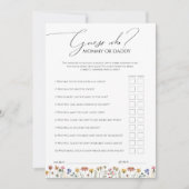 カラフルWildflower Guess誰がママかパパのカード 招待状 (正面)