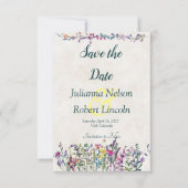 カラフルwildflowersは招待を保存する 招待状 (正面)