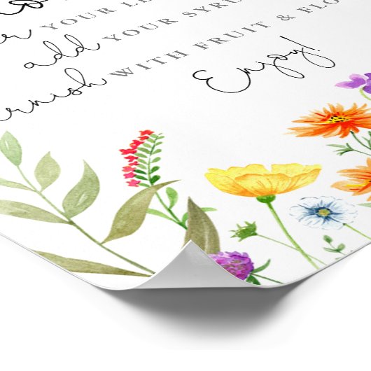 カラフルwildflowers自分のレモネードのサインを作る ポスター (角)