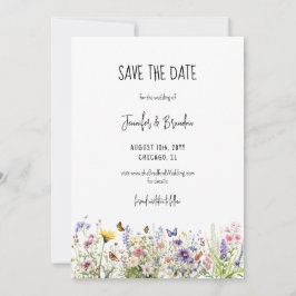 カラフルwildflowers garden Save Date Photo 招待状
