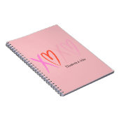"カラフルXOXO"ハートバレンタインデー ノートブック (右側)