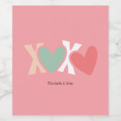 "カラフルXOXO"バレンタインデー ワインラベル (シングルラベル)