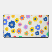カラフルY2K小花インディ模様 デスクマット (正面)