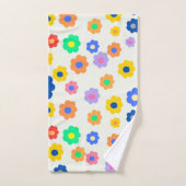 カラフルY2K小花インディ模様 バスタオルセット (ハンドタオル)